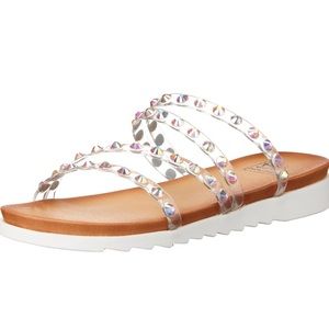 Dirty Laundry Rhinestone flat sandals size 9